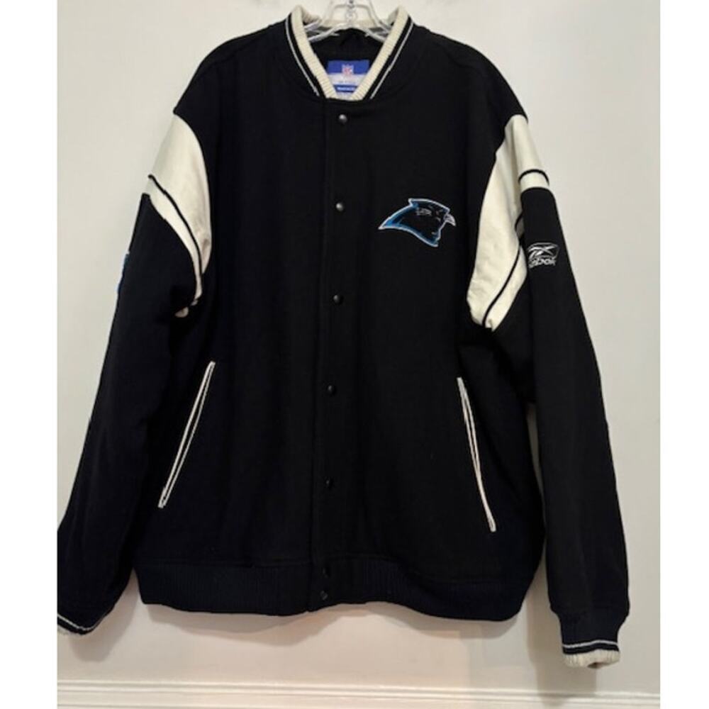 Vintage Carolina Panthers NFL Letterman Jacket Varsity Wool Mens XXL 2XL Rare